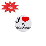 I Love Golden Retriever 1  Mini Button (10 pack)