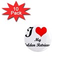 I Love Golden Retriever 1  Mini Magnet (10 pack)