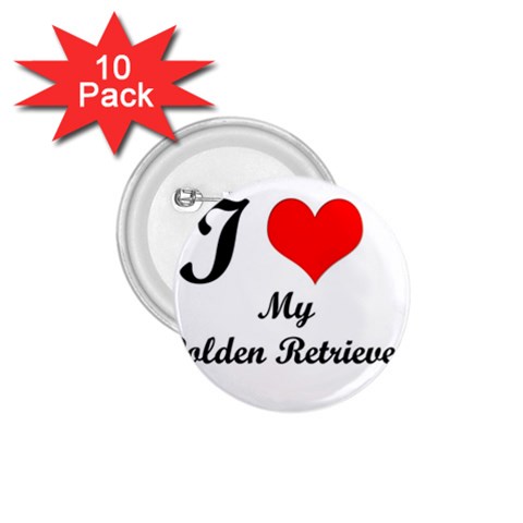 I Love Golden Retriever 1.75  Button (10 pack) from ArtsNow.com Front