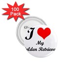 I Love Golden Retriever 1.75  Button (100 pack)