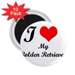 I Love Golden Retriever 2.25  Magnet (10 pack)