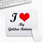 I Love Golden Retriever Large Mousepad