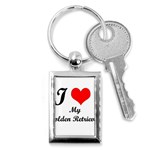 I Love Golden Retriever Key Chain (Rectangle)