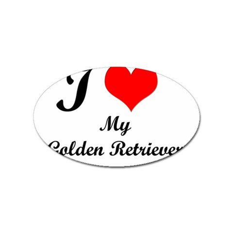 I Love Golden Retriever Sticker (Oval) from ArtsNow.com Front