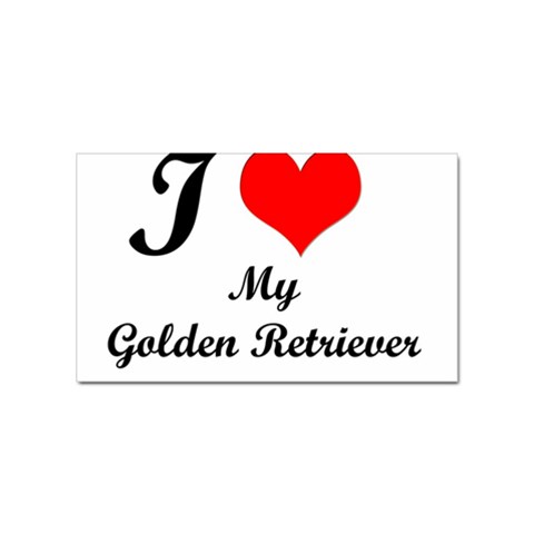 I Love Golden Retriever Sticker (Rectangular) from ArtsNow.com Front