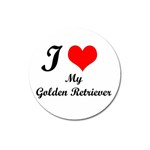 I Love Golden Retriever Magnet 3  (Round)