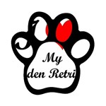 I Love Golden Retriever Magnet (Paw Print)