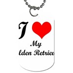 I Love Golden Retriever Dog Tag (One Side)