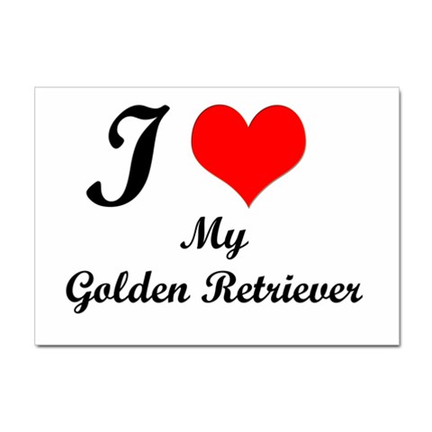 I Love Golden Retriever Sticker A4 (10 pack) from ArtsNow.com Front