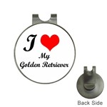 I Love Golden Retriever Golf Ball Marker Hat Clip