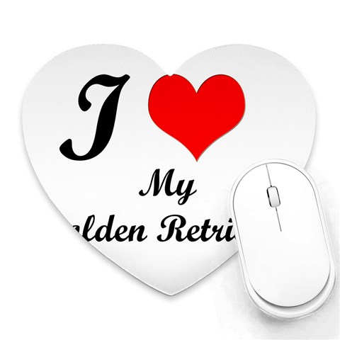 I Love Golden Retriever Mousepad (Heart) from ArtsNow.com Front