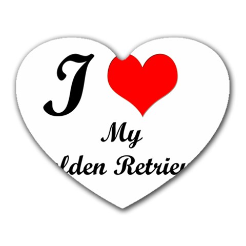 I Love Golden Retriever Mousepad (Heart) from ArtsNow.com Front