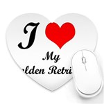 I Love Golden Retriever Mousepad (Heart)