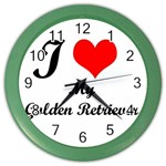 I Love Golden Retriever Color Wall Clock