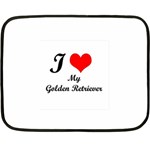 I Love Golden Retriever Mini Fleece Blanket