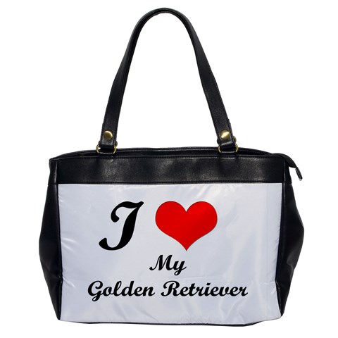 I Love Golden Retriever Oversize Office Handbag (One Side) from ArtsNow.com Front