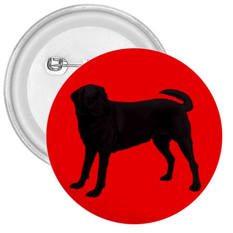 Black Labrador Retriever 3  Button from ArtsNow.com Front