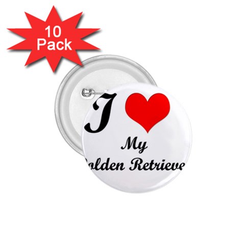 I Love My Golden Retriever 1.75  Button (10 pack)  from ArtsNow.com Front