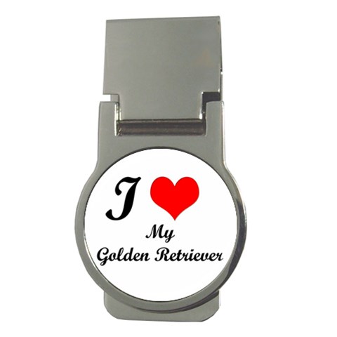I Love My Golden Retriever Money Clip (Round) from ArtsNow.com Front