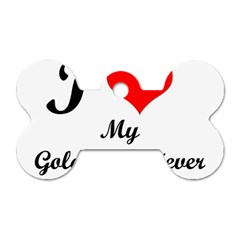 I Love My Golden Retriever Dog Tag Bone (Two Sides) from ArtsNow.com Front