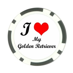 I Love My Golden Retriever Poker Chip Card Guard from ArtsNow.com Front