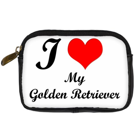 I Love My Golden Retriever Digital Camera Leather Case from ArtsNow.com Front