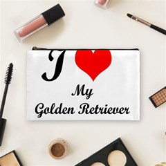 I Love My Golden Retriever Cosmetic Bag (Medium) from ArtsNow.com Front