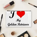 I Love My Golden Retriever Cosmetic Bag (Medium)