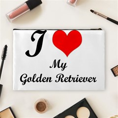 I Love My Golden Retriever Cosmetic Bag (Large) from ArtsNow.com Back