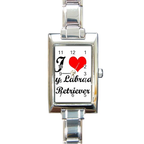 I Love My Labrador Retriever Rectangular Italian Charm Watch from ArtsNow.com Front