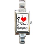 I Love My Labrador Retriever Rectangular Italian Charm Watch