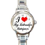 I Love My Labrador Retriever Round Italian Charm Watch