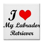 I Love My Labrador Retriever Tile Coaster