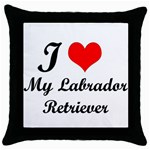 I Love My Labrador Retriever Throw Pillow Case (Black)