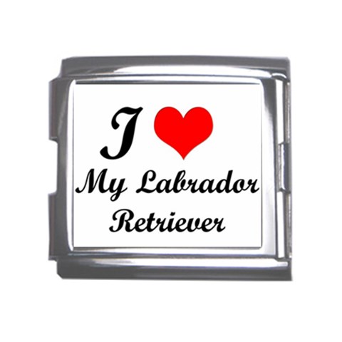 I Love My Labrador Retriever Mega Link Italian Charm (18mm) from ArtsNow.com Front