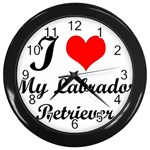 I Love My Labrador Retriever Wall Clock (Black)