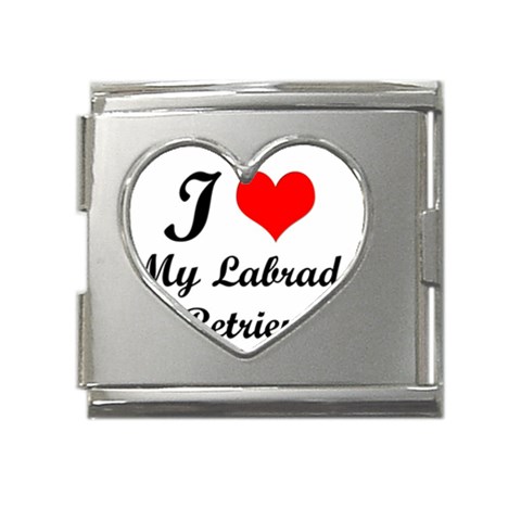 I Love My Labrador Retriever Mega Link Heart Italian Charm (18mm) from ArtsNow.com Front