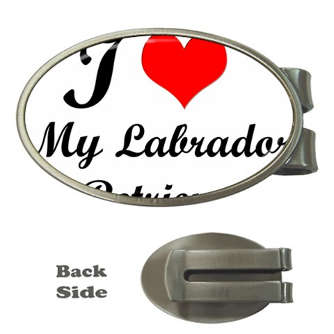 I Love My Labrador Retriever Money Clip (Oval) from ArtsNow.com Front