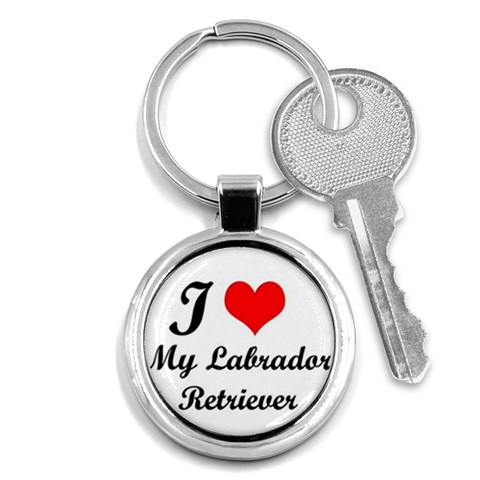 I Love My Labrador Retriever Key Chain (Round) from ArtsNow.com Front