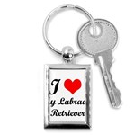 I Love My Labrador Retriever Key Chain (Rectangle)