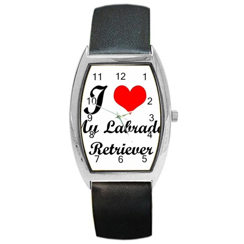 I Love My Labrador Retriever Barrel Style Metal Watch from ArtsNow.com Front