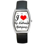 I Love My Labrador Retriever Barrel Style Metal Watch