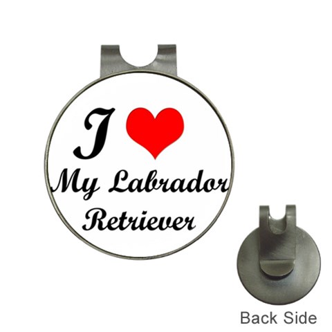 I Love My Labrador Retriever Golf Ball Marker Hat Clip from ArtsNow.com Front