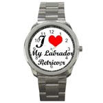 I Love My Labrador Retriever Sport Metal Watch