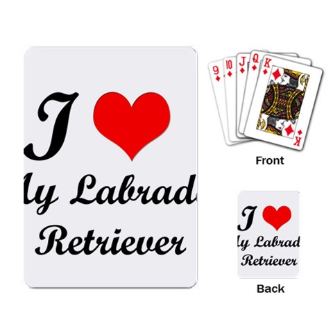 I Love My Labrador Retriever Playing Cards Single Design from ArtsNow.com Back