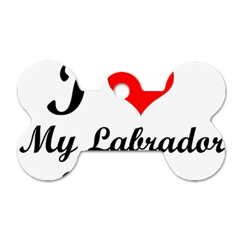 I Love My Labrador Retriever Dog Tag Bone (One Side) from ArtsNow.com Front