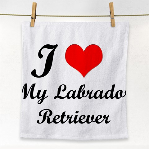 I Love My Labrador Retriever Face Towel from ArtsNow.com Front