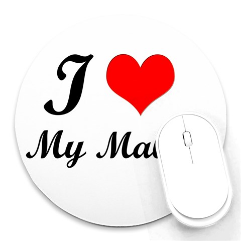I Love My Maltese Round Mousepad from ArtsNow.com Front