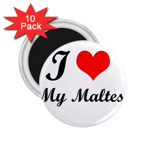 I Love My Maltese 2.25  Magnet (10 pack) from ArtsNow.com Front
