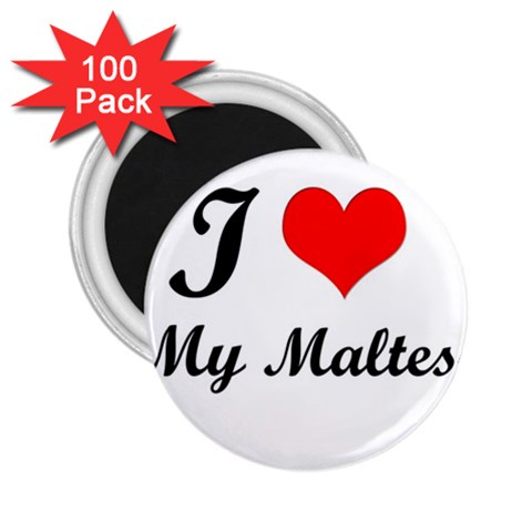 I Love My Maltese 2.25  Magnet (100 pack)  from ArtsNow.com Front